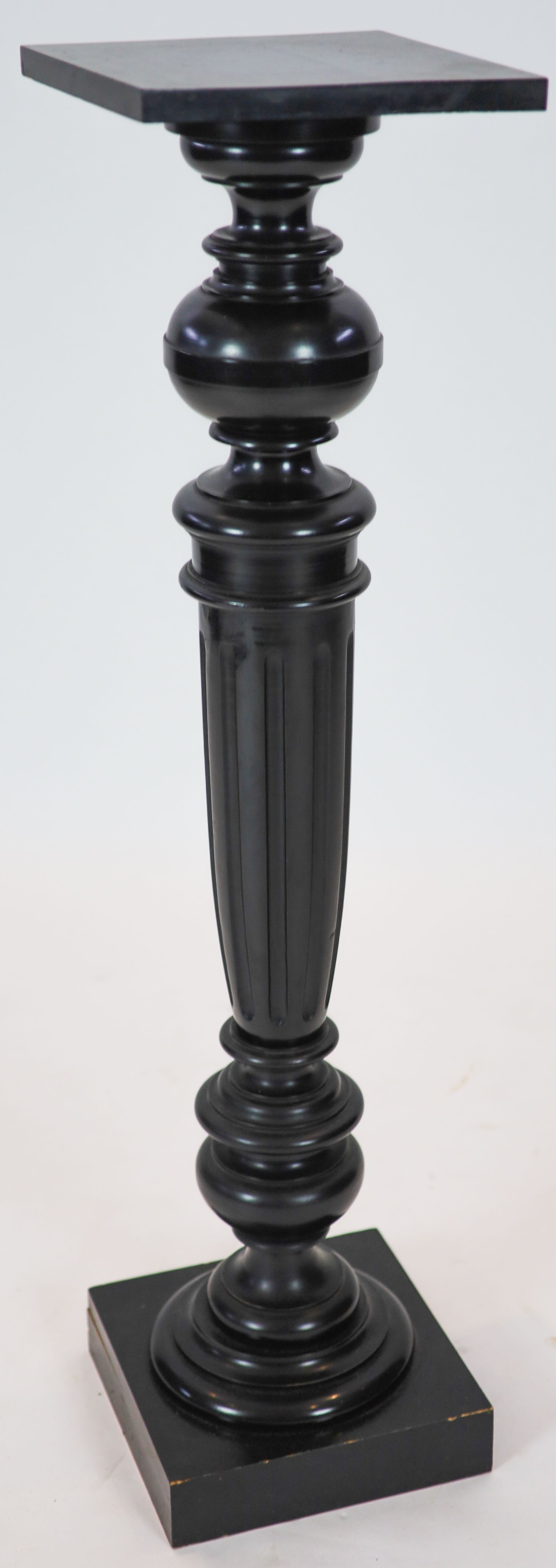 A Victorian ebonised pedestal, height 109cm